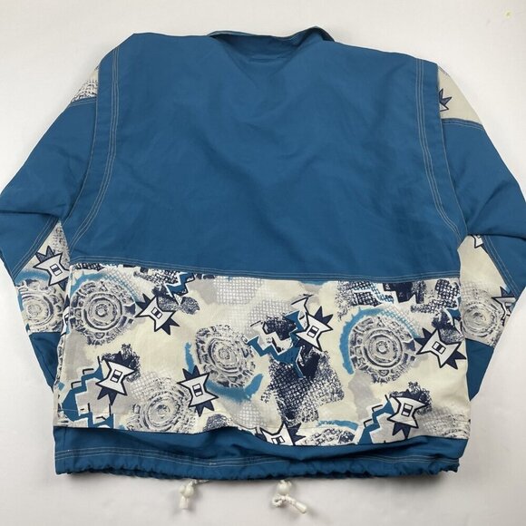 Beyond Clothing Windbreaker Men’s L Vented Lightweight Rope Hem Aztec Full Zip - Picture 3 of 12